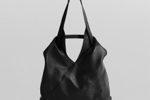 real leather different length handles tote