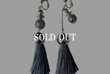 lility tassel earring -Blue-