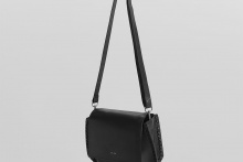 real leather lace up 2way round bottom bag