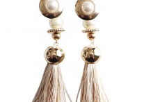 prink tassel earring  -Gold-