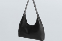 real leather round design one handle bag