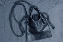real leather drawstring shoulder bag