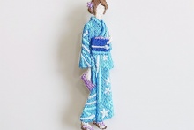 LM (エルム) / ブローチ 着物女子 / 立体刺繍アクセサリー ブルー