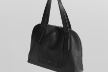 real leather emboss handle tote bag