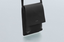 real leather box flap shoulder bag