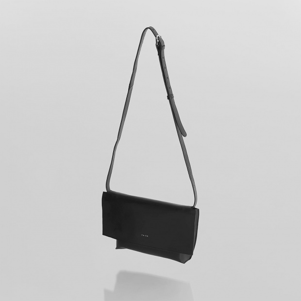 real leather 2way big flap clutch & shoulder bag