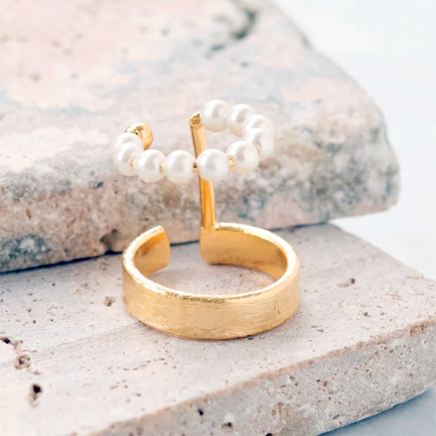 pearl stations earcuff -Gold-