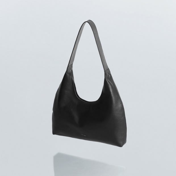 real leather round design one handle bag