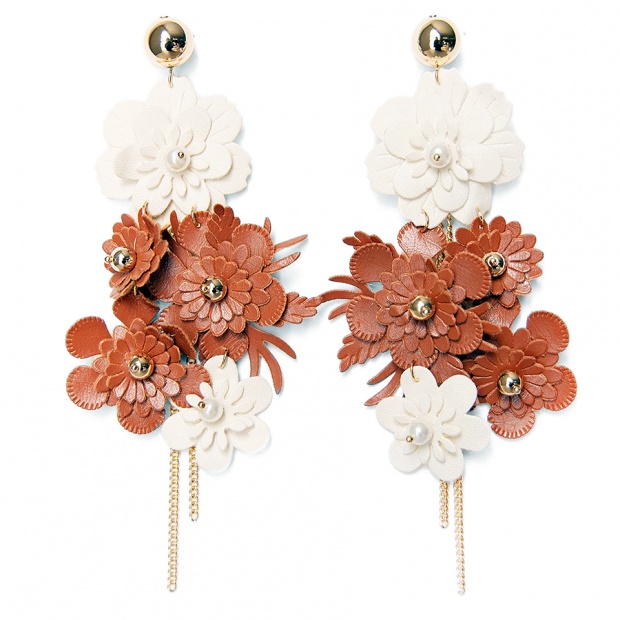 leather blossom  -Brown-