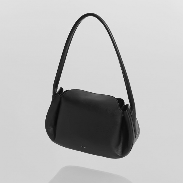 real leather one shoulder tuck bag