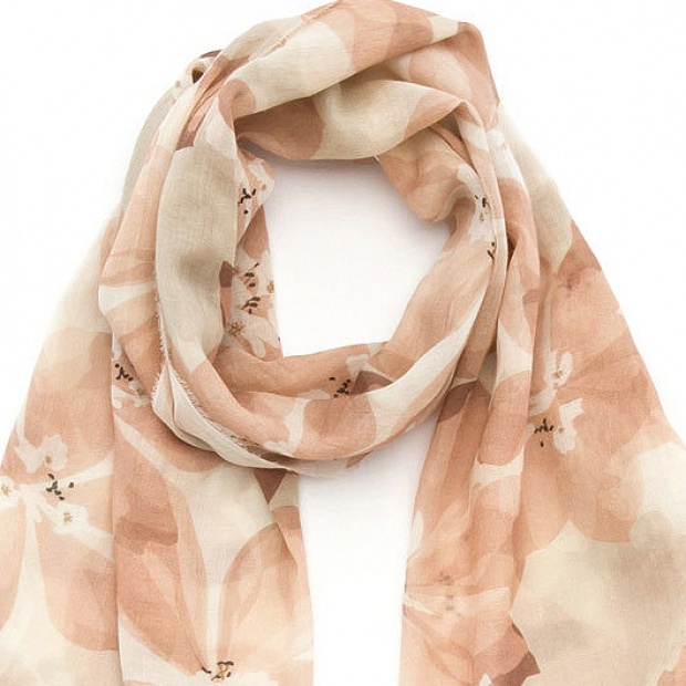 【Via Sara】OVERLAPPED FLOWER　Coral Pink