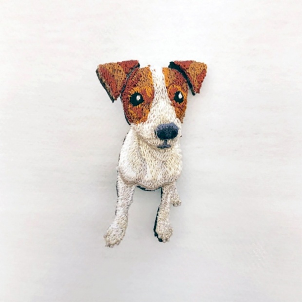 LM (エルム) / ブローチ ジャックラッセルテリア / 立体刺繍アクセサリー ブラウン