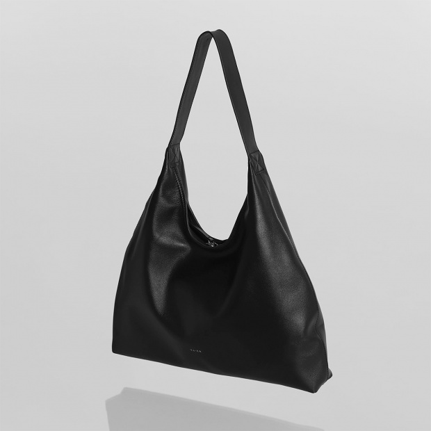real leather round design one handle big bag